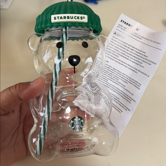 Other - 2026 Starbucks Barista Bear Cup Glass Cup Straw 20oz-591ml.